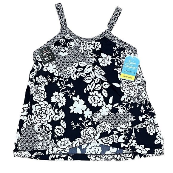 Swim Solutions Tankini Underwire Swim Top - Picture 1 of 7